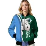 customized tulane green wave snoopy head green bomber jacket best selling
