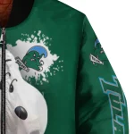 customized tulane green wave snoopy head green bomber jacket best selling