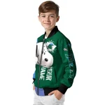 customized tulane green wave snoopy head green bomber jacket best selling