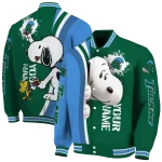 customized tulane green wave snoopy head green varsity jacket best selling