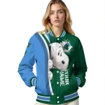 customized tulane green wave snoopy head green varsity jacket best selling