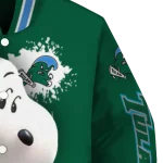 customized tulane green wave snoopy head green varsity jacket best selling