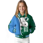 customized tulane green wave snoopy head green varsity jacket best selling