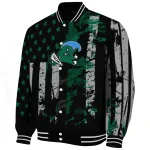 customized tulane green wave star stripes green black varsity jacket best selling