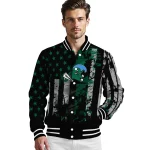 customized tulane green wave star stripes green black varsity jacket best selling