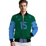 customized tulane green wave team patch green bomber jacket best selling