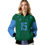 customized tulane green wave team patch green bomber jacket best selling