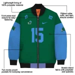 customized tulane green wave team patch green bomber jacket best selling