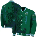 customized tulane green wave tribal deer art green varsity jacket best selling