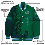 customized tulane green wave tribal deer art green varsity jacket best selling