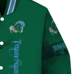 customized tulane green wave tribal deer art green varsity jacket best selling