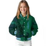 customized tulane green wave tribal deer art green varsity jacket best selling