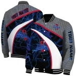 customized tulsa golden hurricane electric flash blue varsity jacket best selling