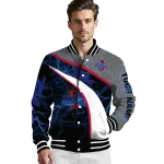 customized tulsa golden hurricane electric flash blue varsity jacket best selling
