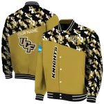 customized ucf knights camouflage splash gold varsity jacket best selling