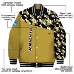 customized ucf knights camouflage splash gold varsity jacket best selling