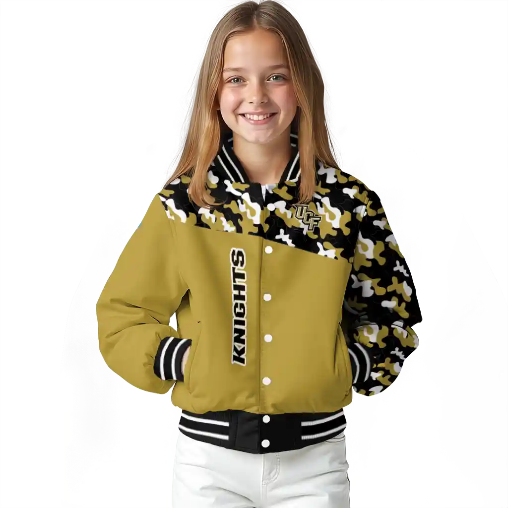 customized ucf knights camouflage splash gold varsity jacket top rated customized ucf knights camouflage splash gold varsity jacket top rated