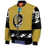customized ucf knights circle skull gold black bomber jacket best selling