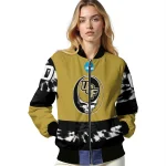 customized ucf knights circle skull gold black bomber jacket best selling