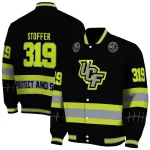customized ucf knights heartbeat accent black green varsity jacket best selling