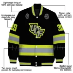 customized ucf knights heartbeat accent black green varsity jacket best selling