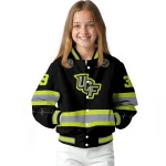 customized ucf knights heartbeat accent black green varsity jacket best selling