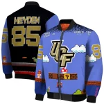 customized ucf knights mario blocks blue black bomber jacket best selling