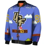 customized ucf knights mario blocks blue black bomber jacket best selling