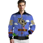 customized ucf knights mario blocks blue black bomber jacket best selling