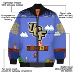 customized ucf knights mario blocks blue black bomber jacket best selling