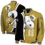 customized ucf knights snoopy head gold varsity jacket best selling