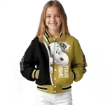 customized ucf knights snoopy head gold varsity jacket best selling
