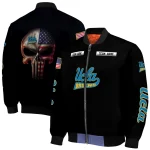 customized ucla bruins american flag skull black bomber jacket best selling