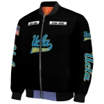 customized ucla bruins american flag skull black bomber jacket best selling