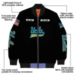 customized ucla bruins american flag skull black bomber jacket best selling