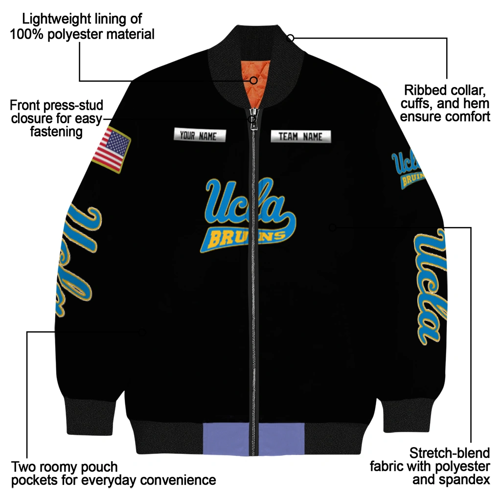 customized ucla bruins american flag skull black bomber jacket new arrival customized ucla bruins american flag skull black bomber jacket new arrival