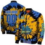 customized ucla bruins burst splatter blue bomber jacket best selling