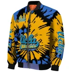 customized ucla bruins burst splatter blue bomber jacket best selling