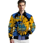 customized ucla bruins burst splatter blue bomber jacket best selling