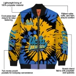customized ucla bruins burst splatter blue bomber jacket best selling