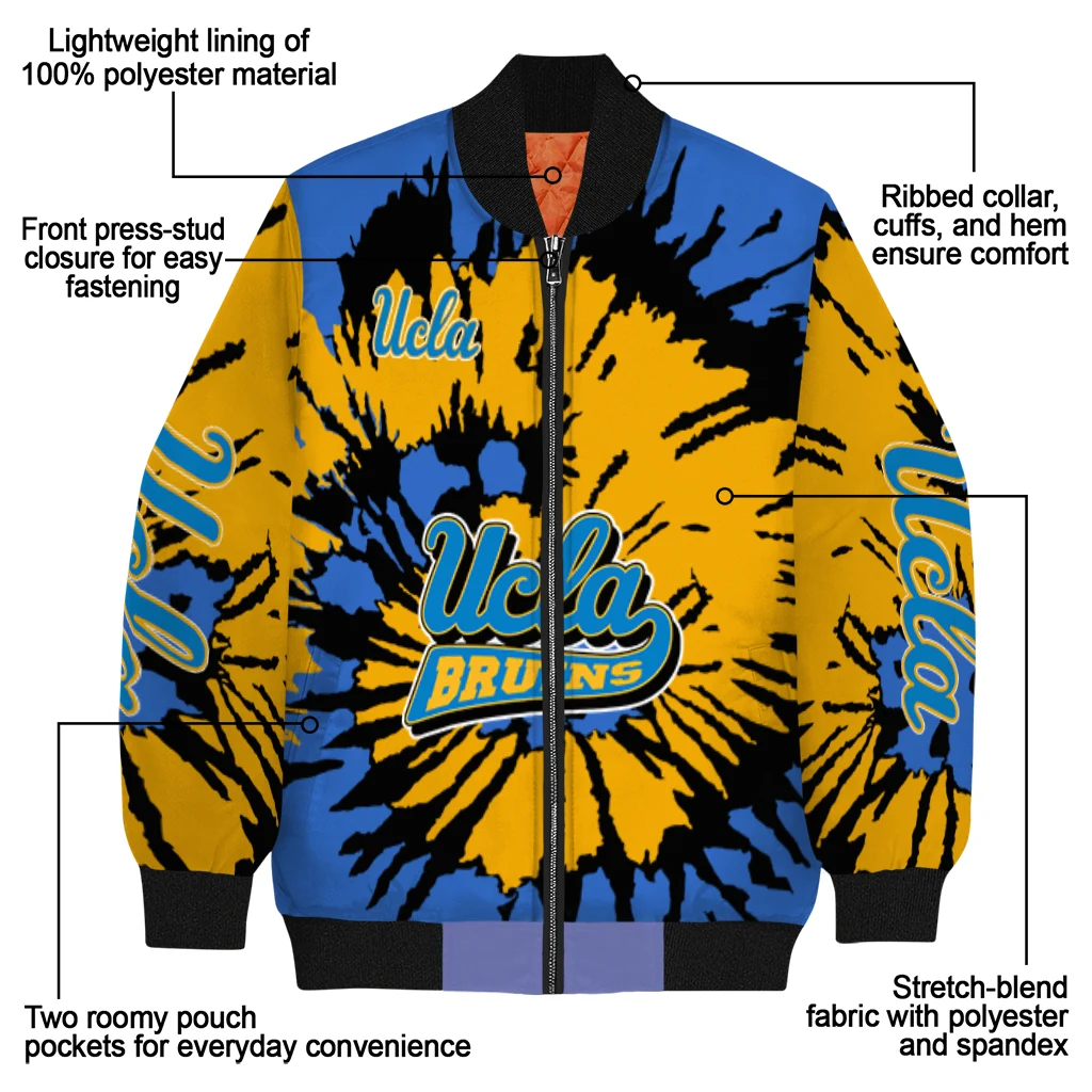 customized ucla bruins burst splatter blue bomber jacket new arrival customized ucla bruins burst splatter blue bomber jacket new arrival