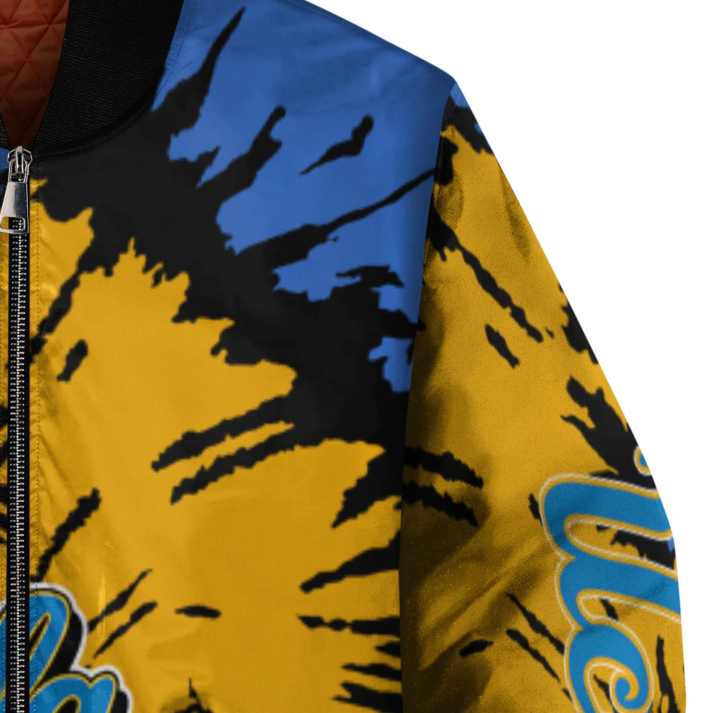 customized ucla bruins burst splatter blue bomber jacket premium grade customized ucla bruins burst splatter blue bomber jacket premium grade
