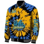 customized ucla bruins burst splatter blue varsity jacket best selling