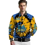 customized ucla bruins burst splatter blue varsity jacket best selling