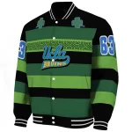 customized ucla bruins clover green lines green black varsity jacket best selling