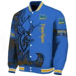 customized ucla bruins tribal deer art blue varsity jacket best selling