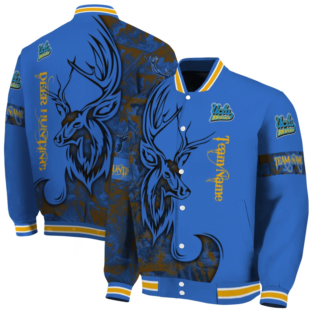 customized ucla bruins tribal deer art blue varsity jacket fashion forward customized ucla bruins tribal deer art blue varsity jacket fashion forward