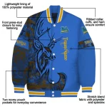 customized ucla bruins tribal deer art blue varsity jacket best selling