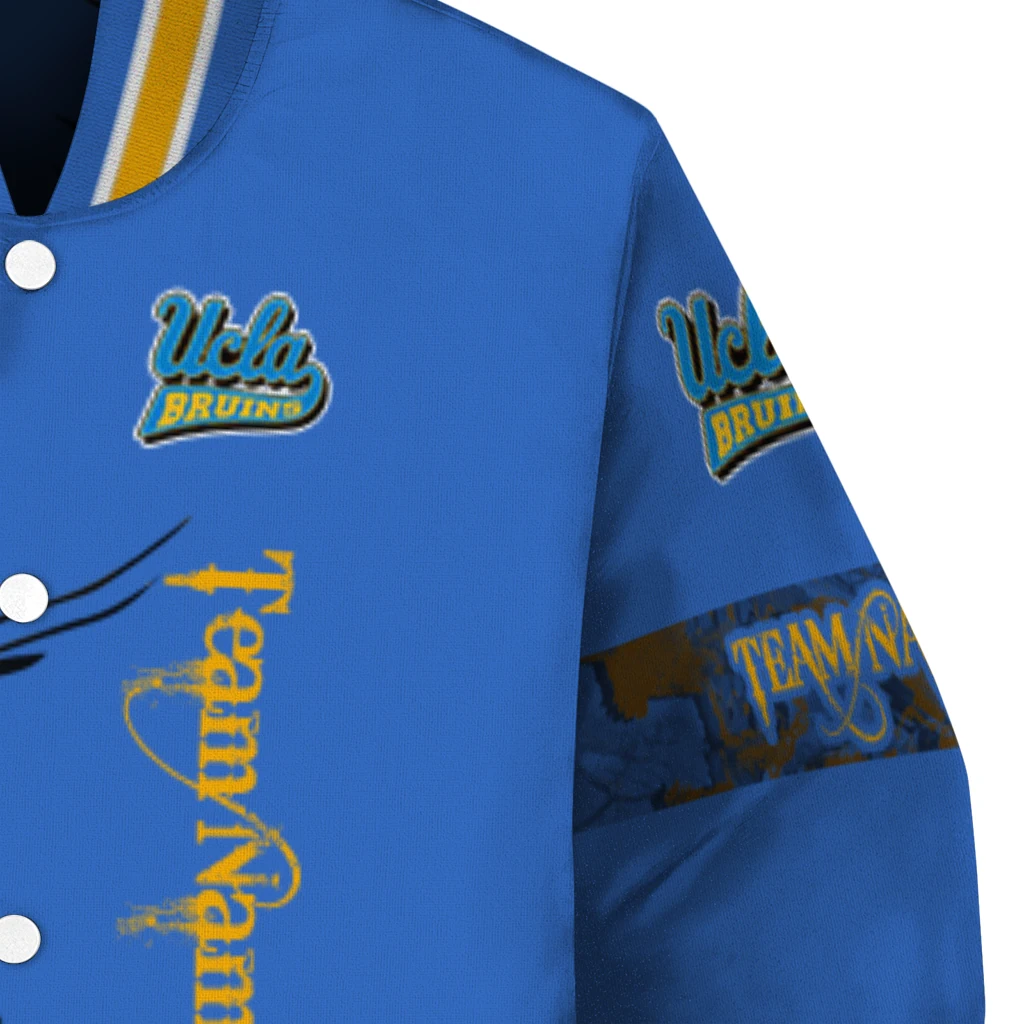 customized ucla bruins tribal deer art blue varsity jacket premium grade customized ucla bruins tribal deer art blue varsity jacket premium grade