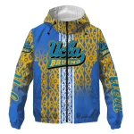 customized ucla bruins tribal swirls blue windbreaker jacket best selling